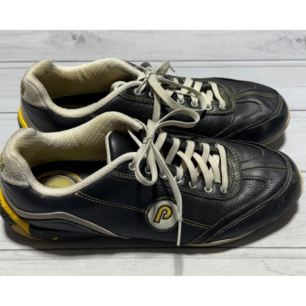Piloti Driving Shoes Mens 11 US Black Leather Tamburello Lace Up Sneakers